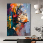 “Color - Blocked Abstract Portrait” - Expressive Abstract Painting On Canvas DS285