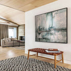 Textured Teal and Grey Abstract Abstract Painting On Canvas DKS178