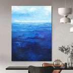 “Deep Blue Sea Abstraction” - Expressive Ocean Painting On Canvas DS345