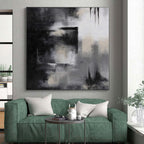 “Monochrome Abstract” - Minimalist Abstract Painting On Canvas PS0076
