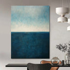“Blue - White Sea Horizon” - Minimalist Seascape Painting On Canvas PT2326