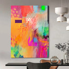 “Rainbow - Hued Expressive Abstract” - Abstract Expressionist Painting On Canvas PT2004