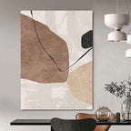 “Neutral Shapes with Black Lines” - Abstract, Minimalist - Inspired Painting On Canvas PT1519