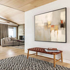 Soft Gray Abstract with Subtle Accents - Minimalist Painting On Canvas DKS348