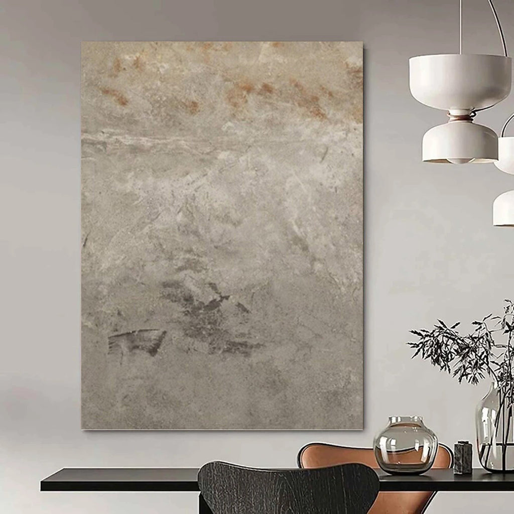 “Grey Textured Surface: Industrial - Inspired Abstract” - Raw Modern Art On Canvas PT0960