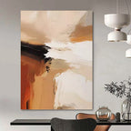 “Beige - Brown - White Abstract Flows” - Fluid Abstract Painting On Canvas PT1243