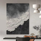 “Black and White Textured Abstraction” - Minimalist Abstract Painting On Canvas DS339