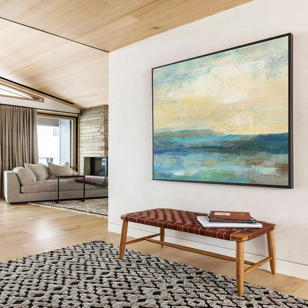 “Coastal Hues” - Abstract Seascape Painting On Canvas DKS435