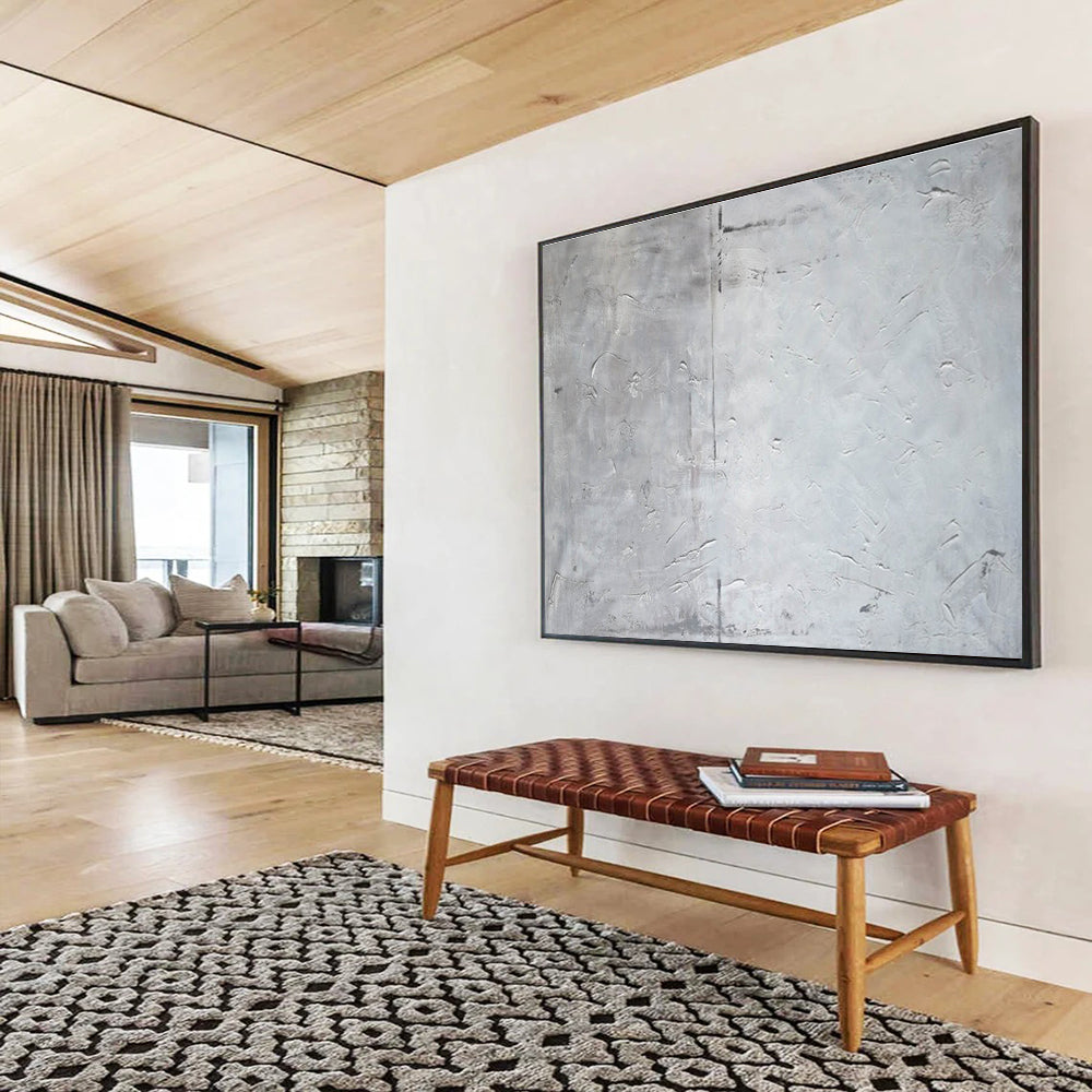 “Gray Textured Minimalism” - Minimalist Abstract Painting On Canvas DKS848