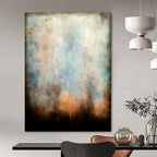“Blue - Beige Mist” - Abstract Landscape Painting On Canvas PT2324