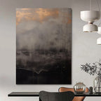 “Gray and Gold Mist” - Abstract, Atmospheric - Styled Painting On Canvas PT1662