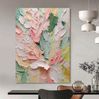 “Pastel Floral Impasto” - Impressionist - Inspired Floral Painting On Canvas PT1397