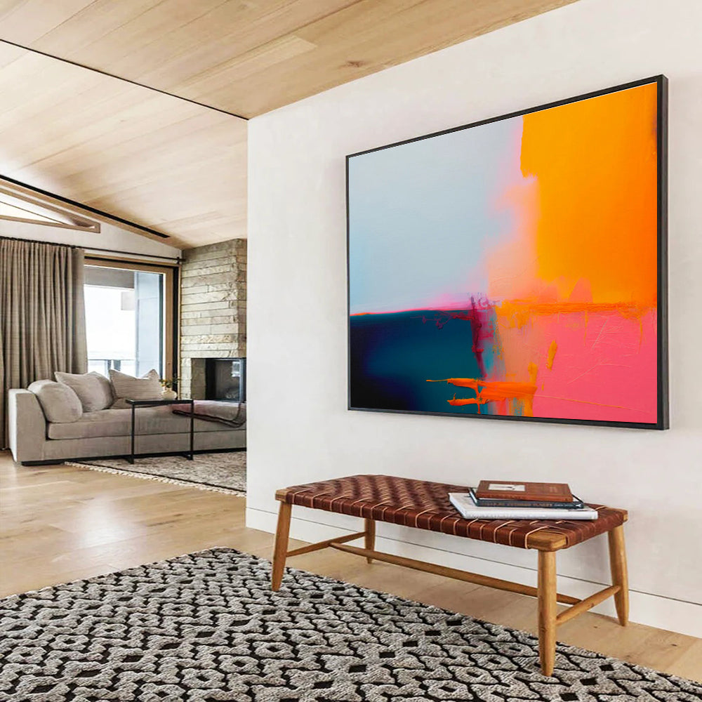 “Vibrant Color Block Fusion” - Abstract Color - Block Painting On Canvas DKS491