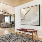 Textured White Abstract Painting On Canvas DKS040