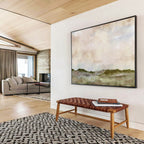 “Hazy Landscape in Pastels” - Soft Watercolor Painting on Canvas PT1488