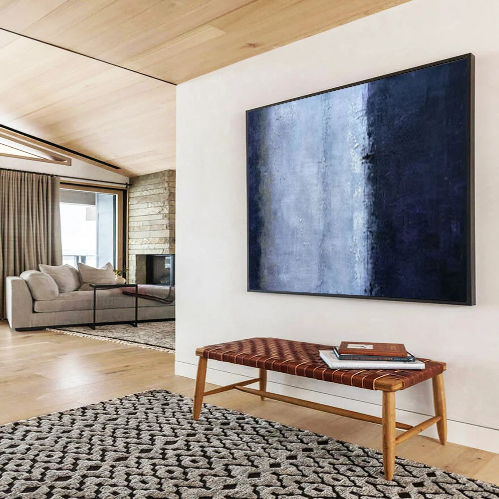 “Blue - Purple Abstract Gradient” - Minimalist Abstract Painting On Canvas PT1591