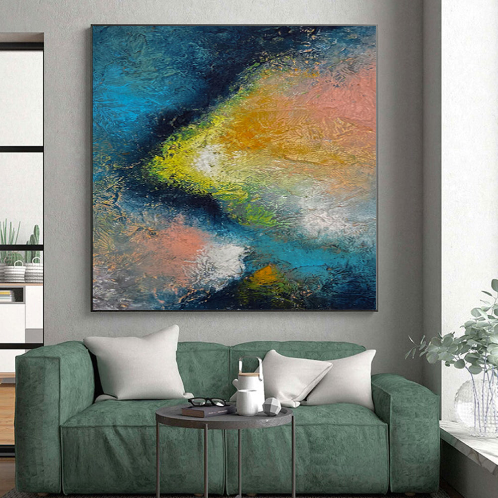 “Cosmic Abstract Burst” - Celestial Abstract Painting On Canvas PS0057