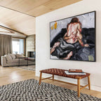 “Intimate Figural Abstract” - Figurative Abstract Painting, Suitable for Bedroom & Private Lounge DKS613