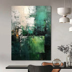 “Teal - Green Abstract Textures” - Abstract Landscape Painting On Canvas DS005