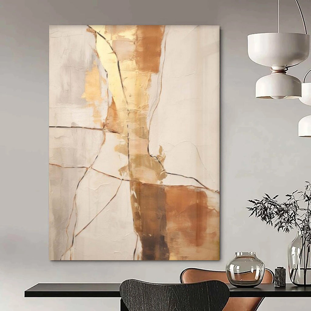 White, Gray, and Gold Textured "Fractured Beauty" Abstract Textured Painting On Canvas PS1052