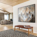 “Misty Mountain Peaks” - Impasto Landscape Painting On Canvas DKS466