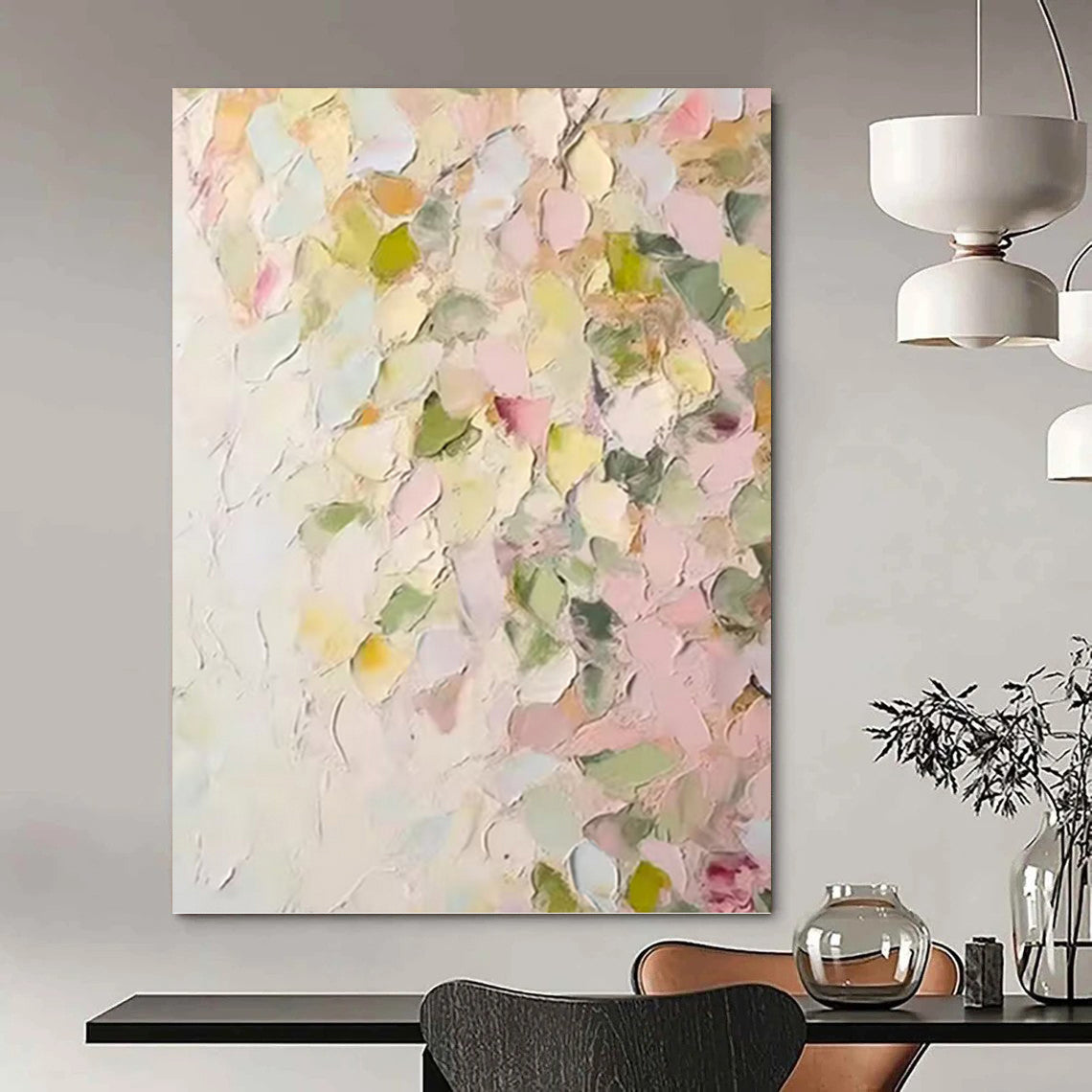 “Pastel Floral Impasto” - Impressionist - Inspired Floral Painting On Canvas PT1391