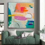 “Colorful Shapes Abstract” - Contemporary Abstract Painting On Canvas PS0093