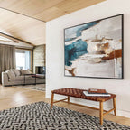 “Teal And Earthy Abstract” - Abstract Painting On Canvas DKS520