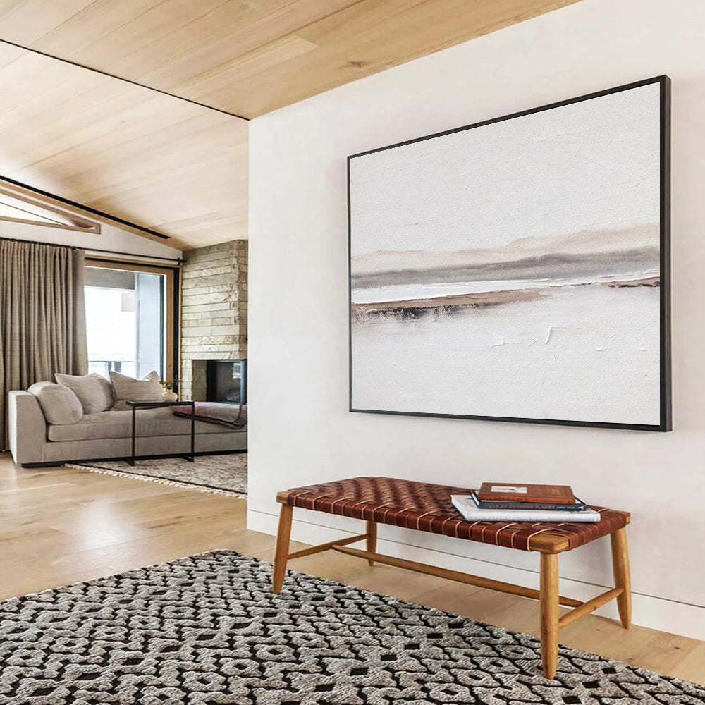 “Minimal Earth - Color Bands” - Textured Oil Painting on Canvas DKS915