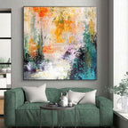 “Vibrant Color Wash Abstract” - Abstract Expressionist Painting On Canvas PS0006