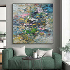 “Colorful Abstract Floral Burst” - Abstract Impasto Painting On Canvas PS0017