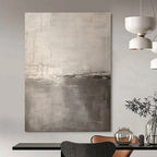 Gray, White with Subtle Textures "Gray Stillness" Abstract Painting On Canvas PS1331