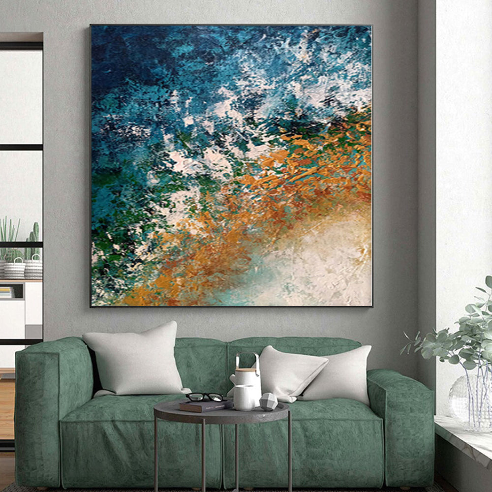 “Coastal Color Fusion Abstract” - Abstract Seascape - Inspired Painting On Canvas PS0010