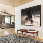 “Black and Gold Abstract Figure” - Abstract Acrylic Painting On Canvas DKS900