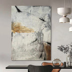 “Grey and Brown Abstract Textures” - Industrial Abstract Painting On Canvas DS338