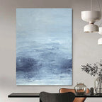 “Soft Blue Hues: Ethereal Landscape” - Serene Impressionistic Art On Canvas PT0968