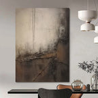 “Textured Grey and Brown Abstract” - Industrial - Inspired Painting On Canvas DS355