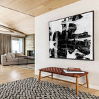 “Monochrome Layered Abstract” - Textured Abstract Painting On Canvas PT134