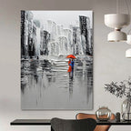 “Monochrome City Lovers” - Urban, Romantic - Styled Painting On Canvas PT1600