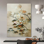 Ethereal Blooms Soft - Hued Floral Watercolor, Painting On Canvas PT2154