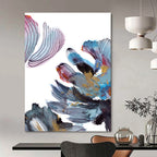 “Colorful Floral Abstraction” - Vibrant Petals with Gold Accents Painting On Canvas DS199
