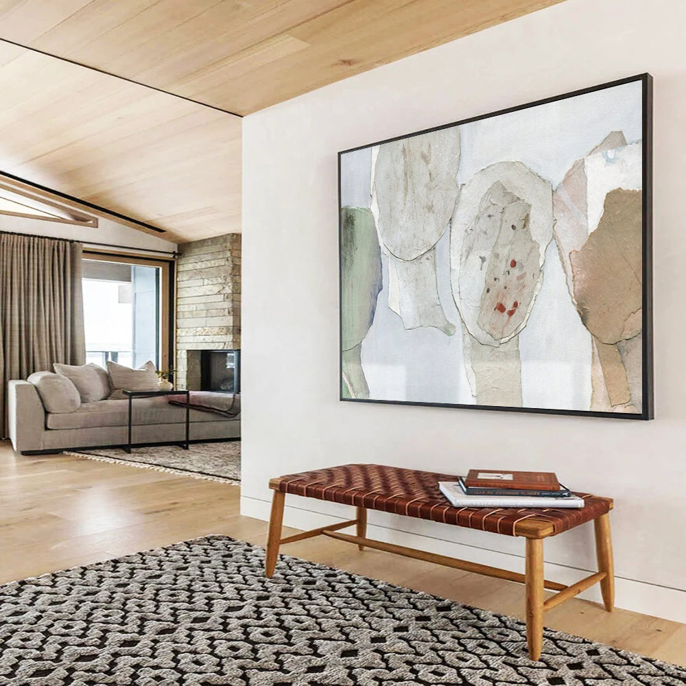 “Neutral Collage Figures” - Mixed Media Collage - Painting On Canvas PT1781