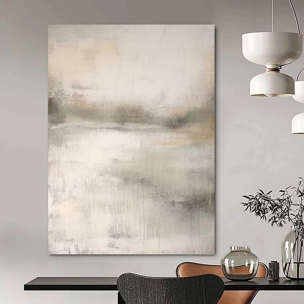 “Soft Gray Abstract” - Abstract, Subtle - Toned Painting On Canvas PT1668