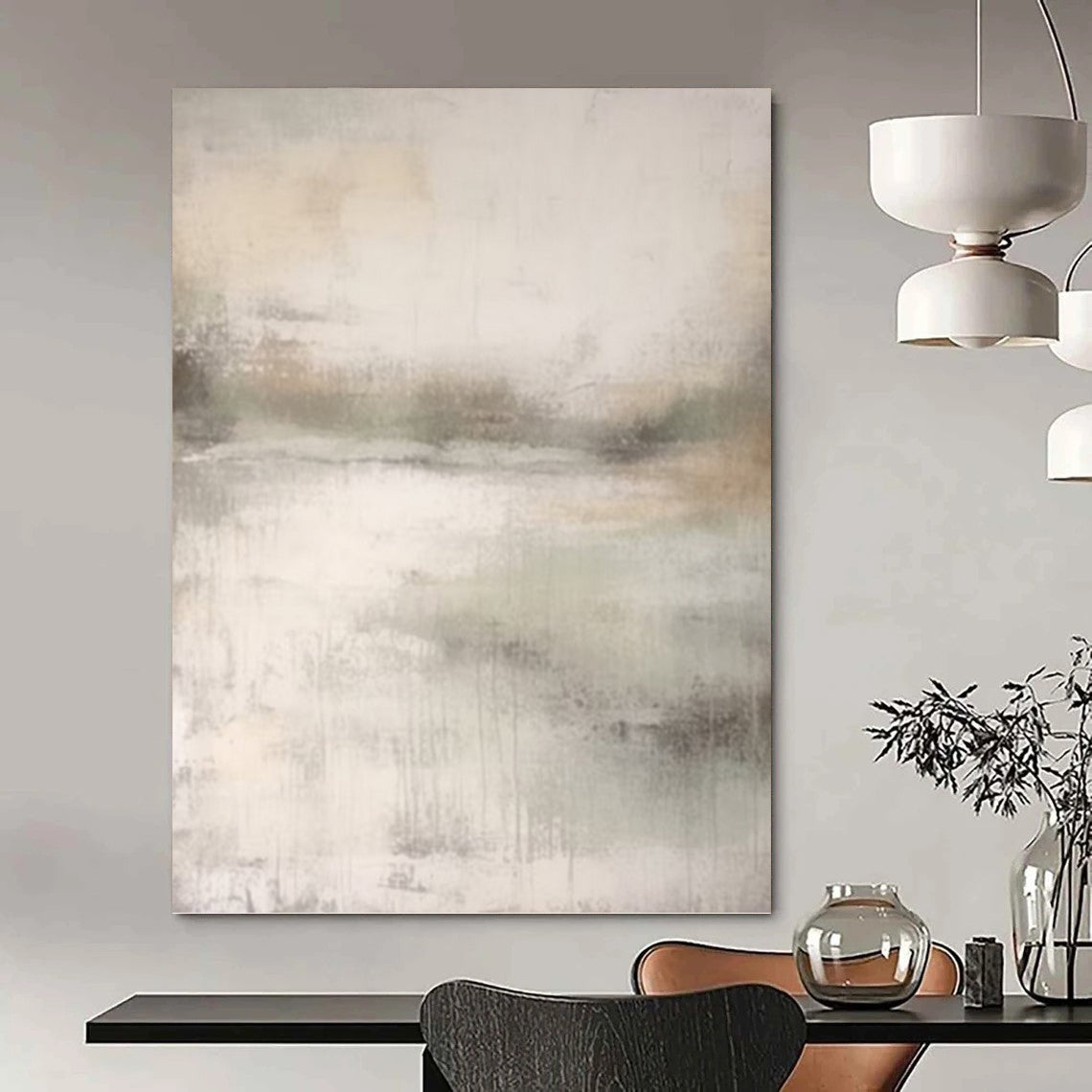 “Soft Gray Abstract” - Abstract, Subtle - Toned Painting On Canvas PT1668