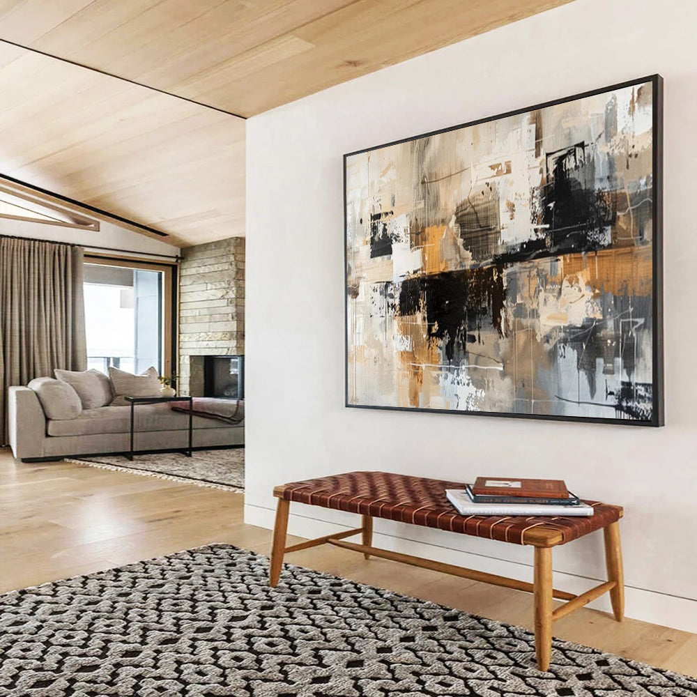 “Neutral Tones & Abstract Shapes” - Abstract Expressionist - Painting On Canvas PT1717