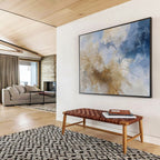 Blue and Beige Abstract Clouds Abstract Landscape Painting On Canvas DKS136