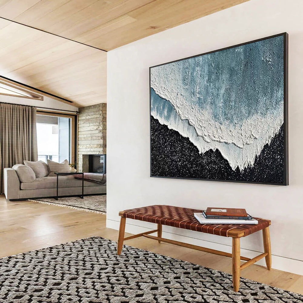 “Textured Ocean Wave” - Impasto Seaside Painting On Canvas PT207