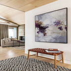 Purple and Grey Abstract Flow Contemporary Abstract Painting On Canvas DKS134