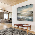 “Neutral - Tone Ocean Horizon” - Minimalist - Seaside Painting On Canvas PT1548