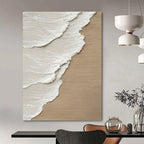 “Creamy Textures on Wood - Tone” - Neutral Hues, Layered Abstract Painting On Canvas PT1476